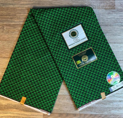 Tissus Wax 1 a 12 yards Wax Africain Wax 100% Coton Écailles Vert