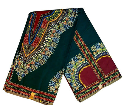 Tissus Wax 1 a 12 yards Wax Africain Wax 100% Coton Dashiki Vert