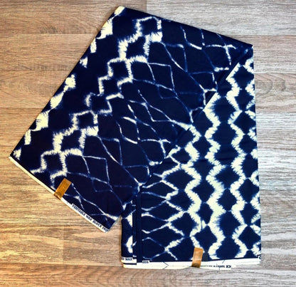Tissus Wax 1 a 12 yards Wax Africain Wax 100% Coton Vieux Indigo