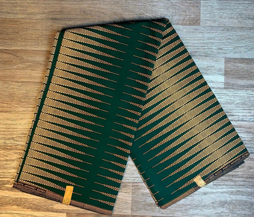 Tissus Wax 1 a 12 yards Wax Africain Wax 100% Coton Ankara Cigarette Vert