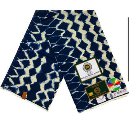 Tissus Wax 1 a 12 yards Wax Africain Wax 100% Coton Vieux Indigo