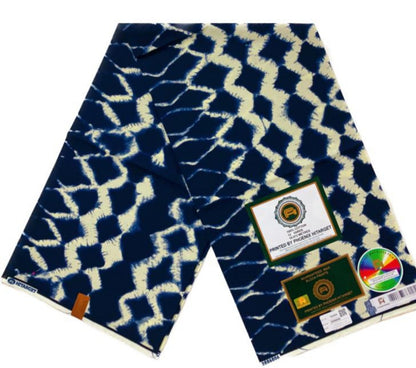 Tissus Wax 1 a 12 yards Wax Africain Wax 100% Coton Vieux Indigo