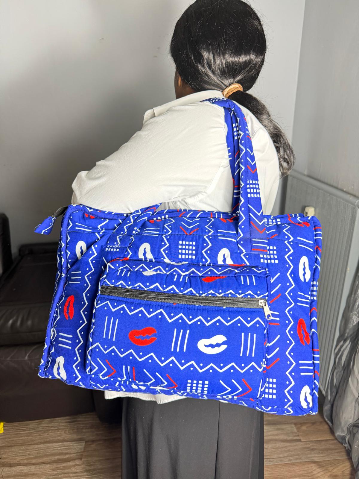 Sac Matelassé Rectangle En  Wax Ankara,  sac Femme Wax Africain 100% Coton