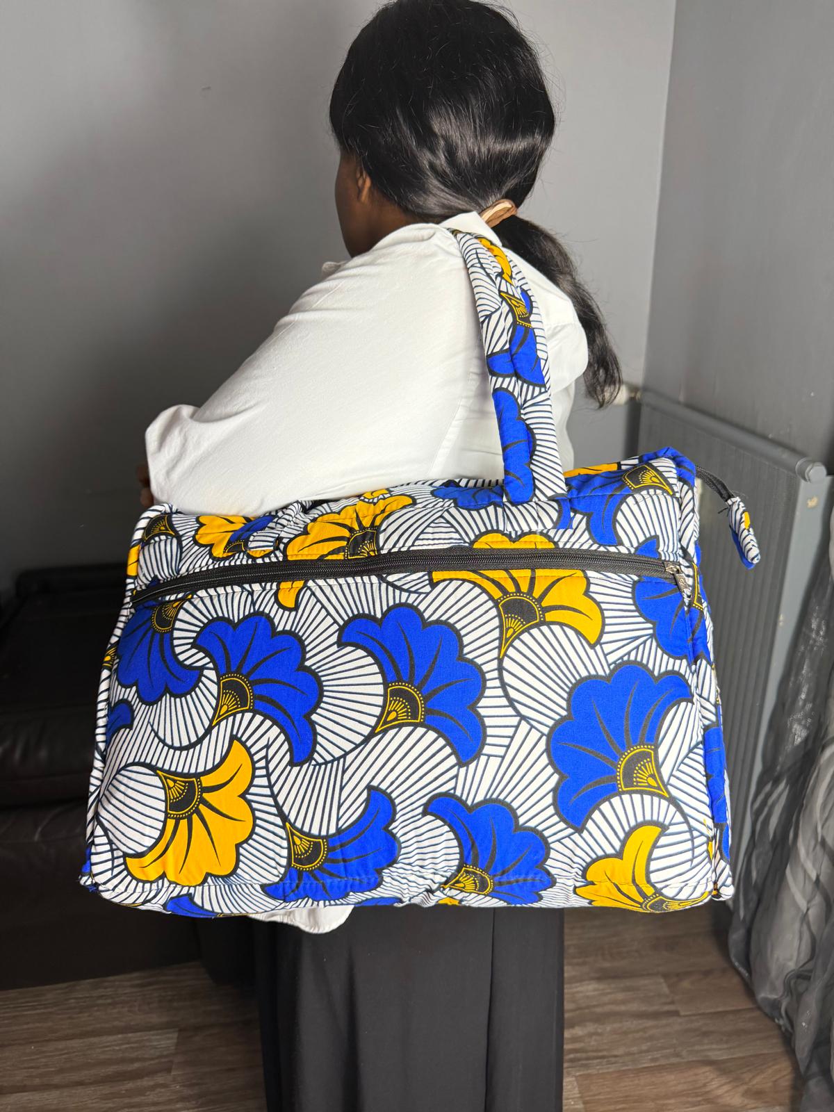 Sac Matelassé Rectangle En  Wax Ankara,  sac Femme Wax Africain 100% Coton
