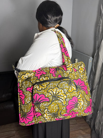 Sac Matelassé Rectangle En  Wax Ankara,  sac Femme Wax Africain 100% Coton