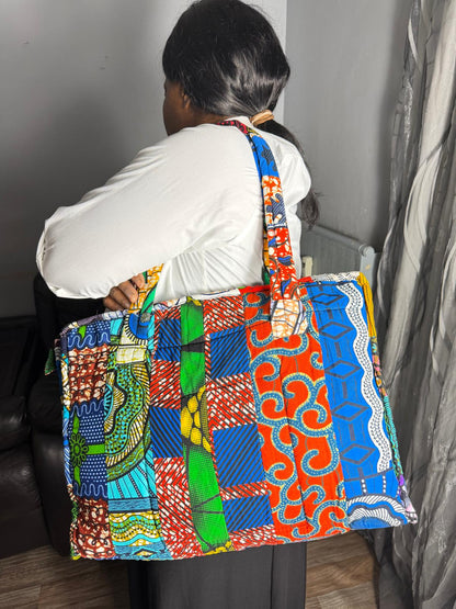 Sac Matelassé Wax Ankara Sac Femme Wax Africain 100% Coton