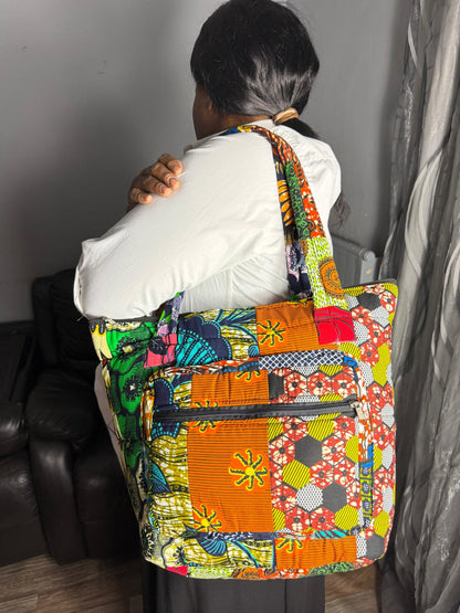 Sac Matelassé Wax Ankara Sac Femme Wax Africain 100% Coton