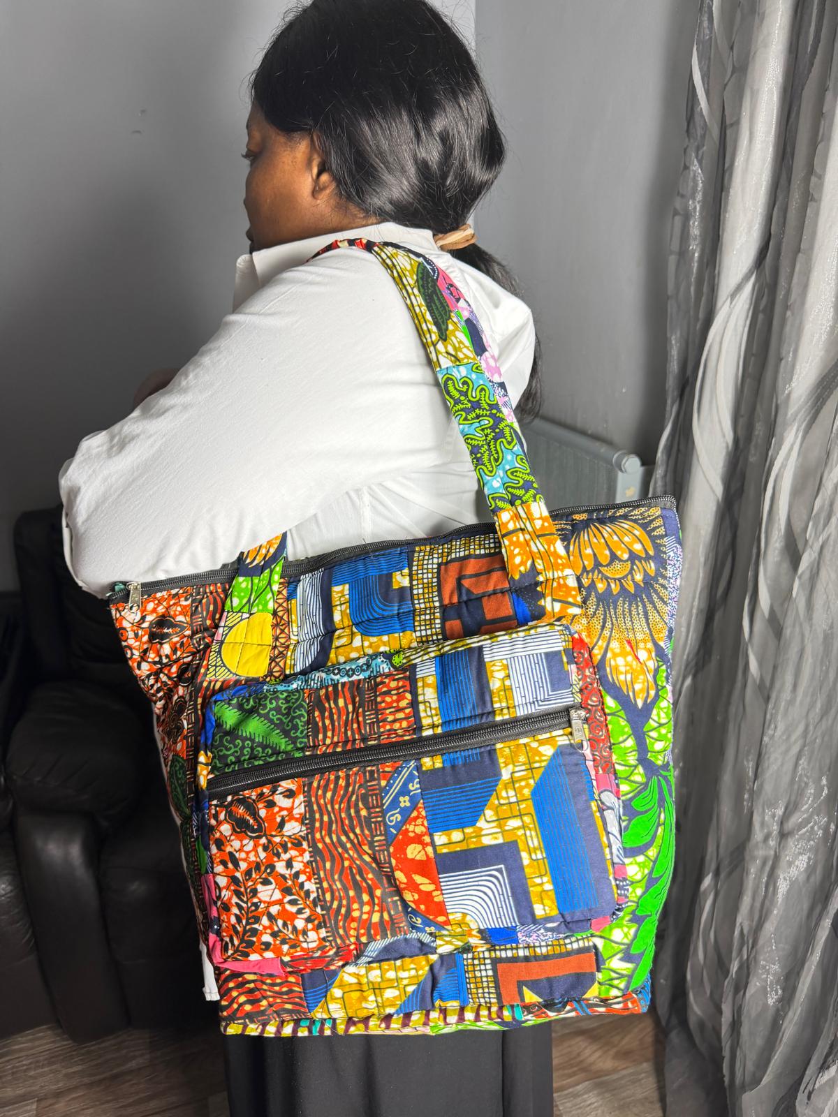 Sac Matelassé Wax Ankara Sac Femme Wax Africain 100% Coton
