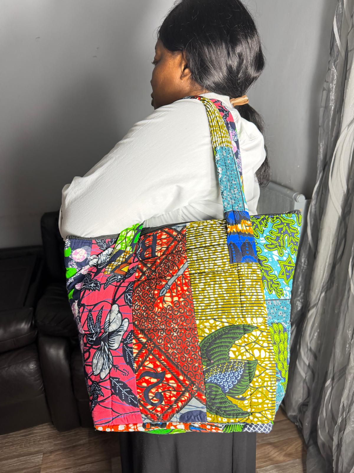 Sac Matelassé Wax Ankara Sac Femme Wax Africain 100% Coton