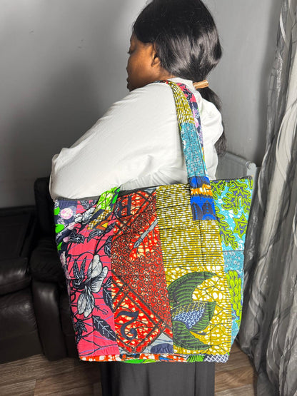 Sac Matelassé Wax Ankara Sac Femme Wax Africain 100% Coton