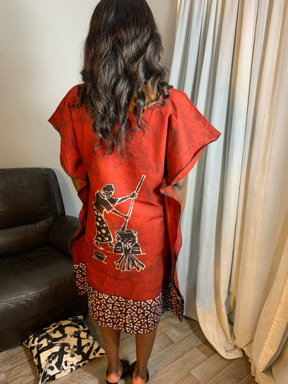 Robe batik Rouge