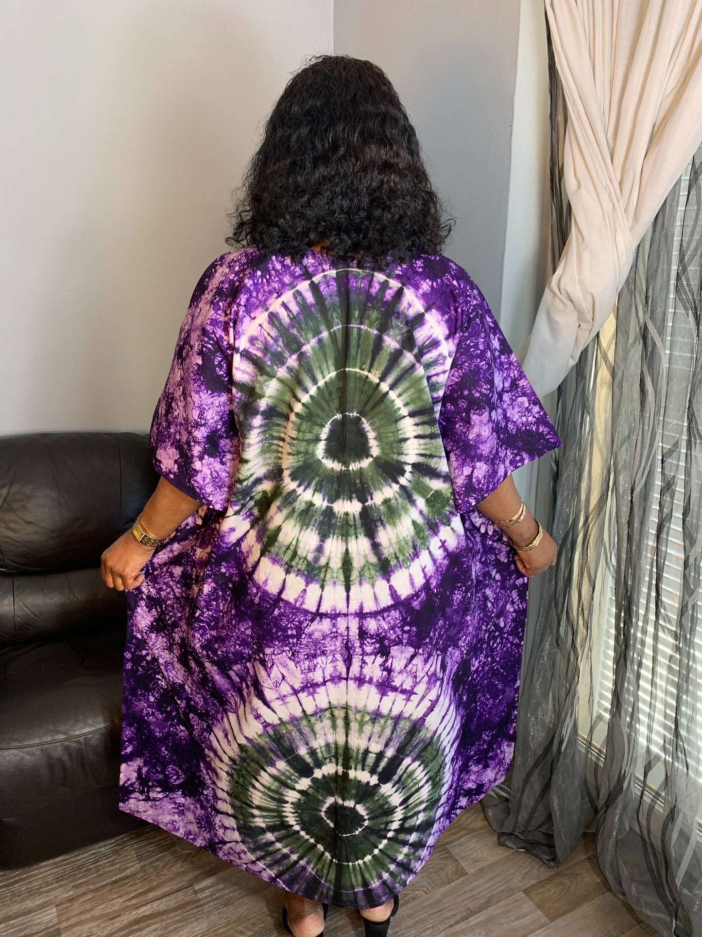 Boubou Batik Long Dress Purple