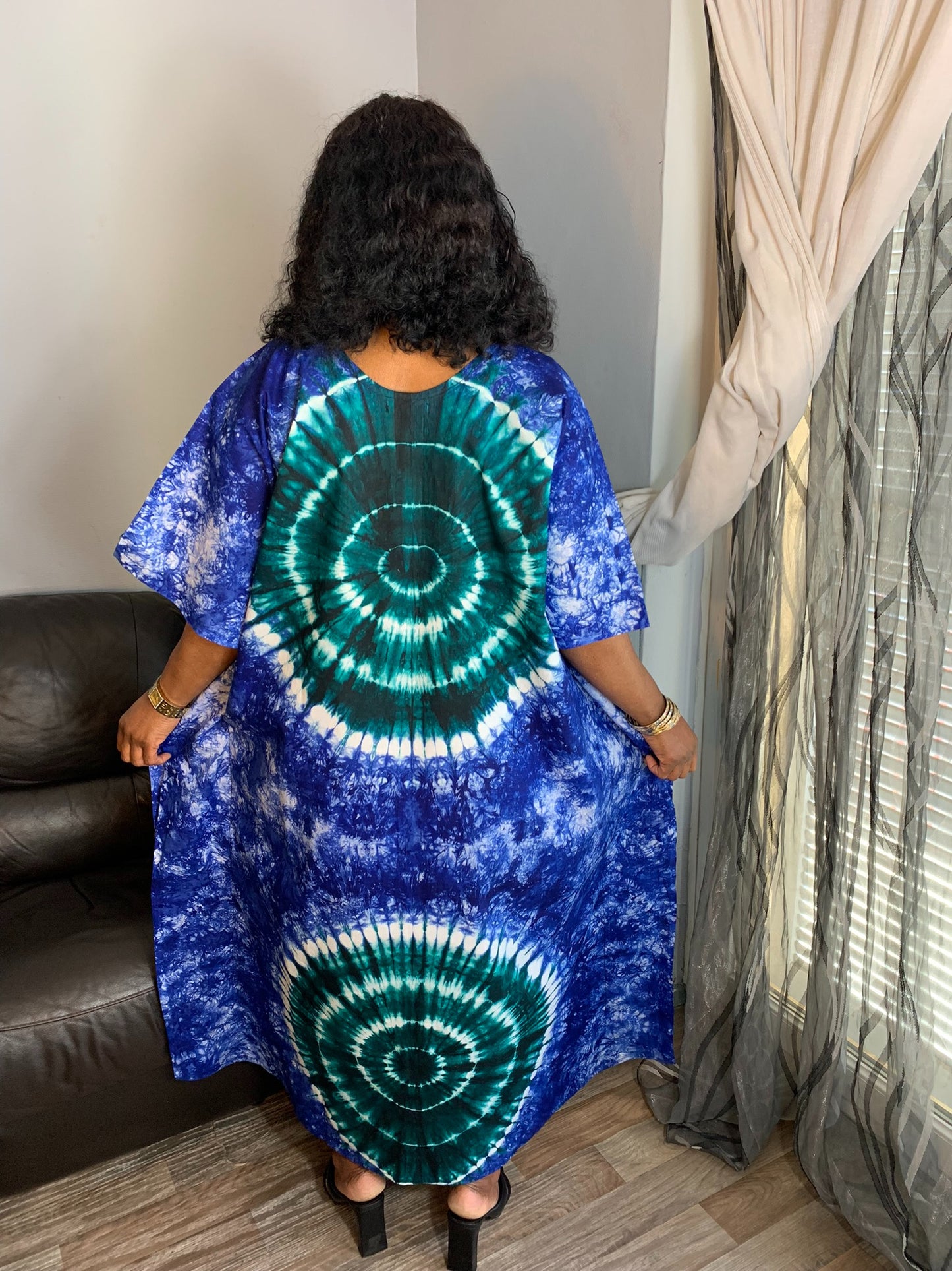 Robe longue  batik Bleu