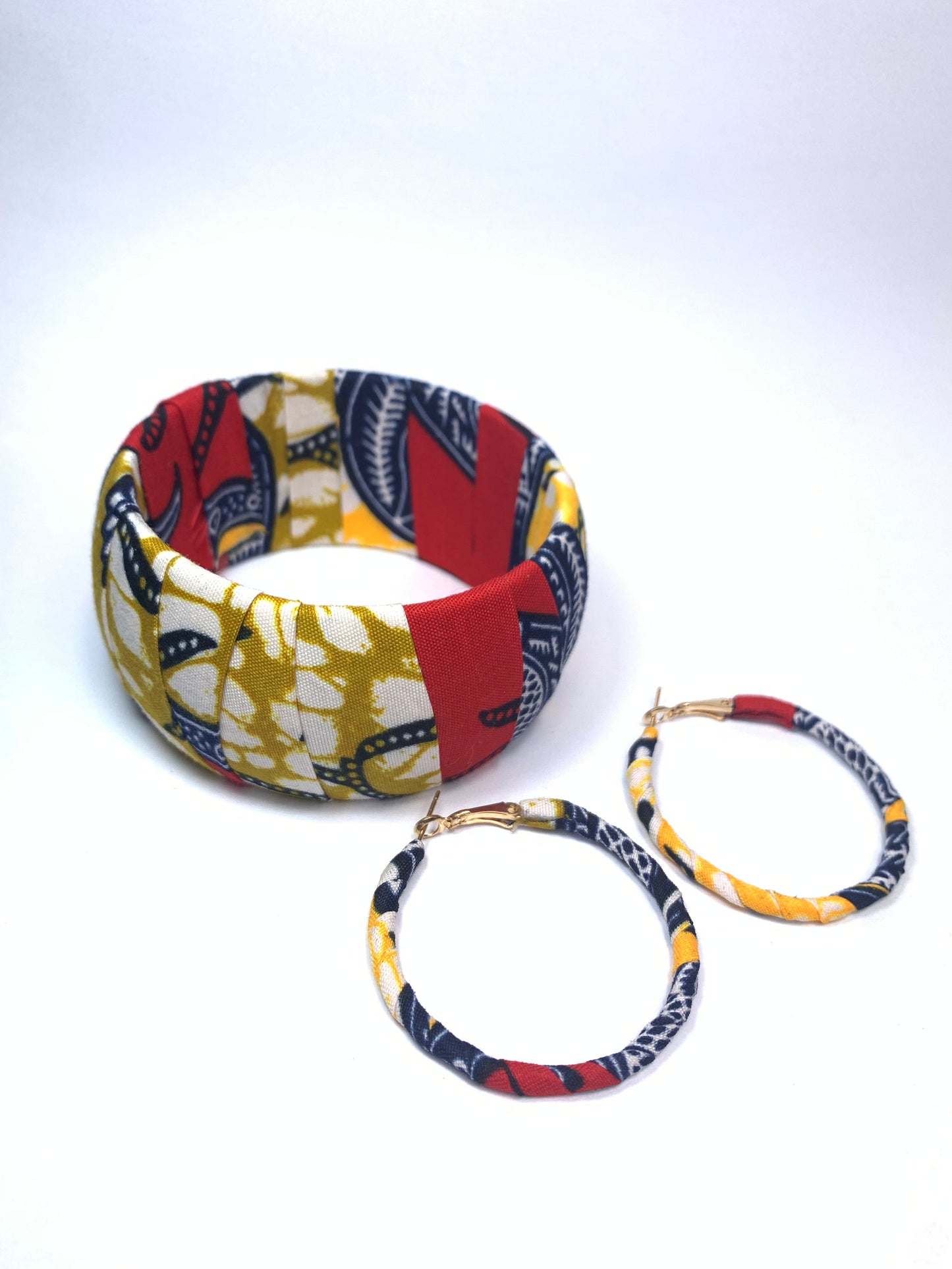 Super Wax Pattern Earrings Bracelet Set