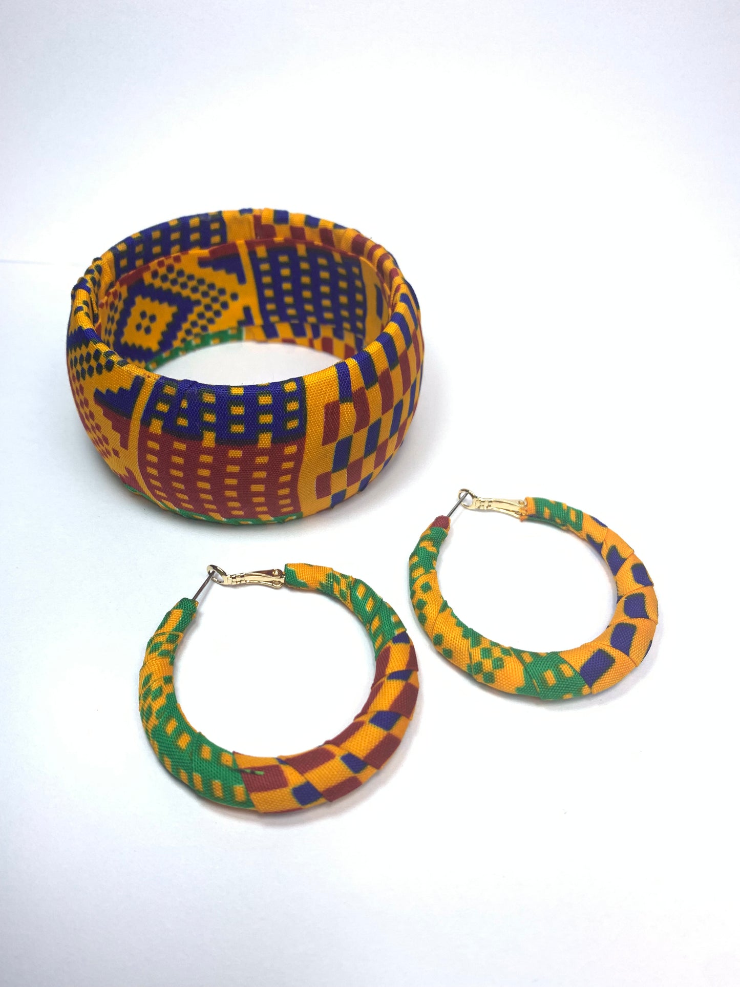 Kente Earrings Bracelet Set