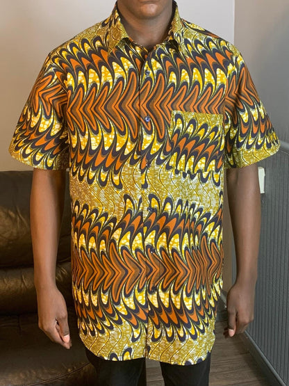 African Wax Shirts for Men Ankara Batik