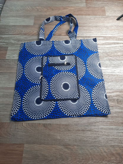 Tote Bag en Wax Pliable avec Fermeture Éclaire