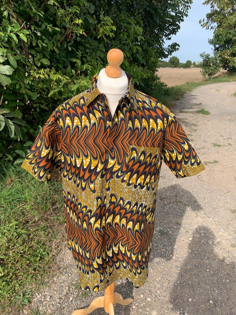 African Wax Shirts for Men Ankara Batik