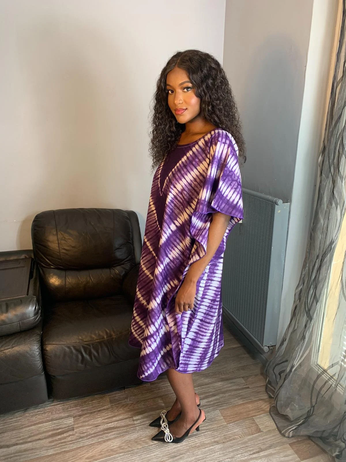 Robe Violette Kampala Adire