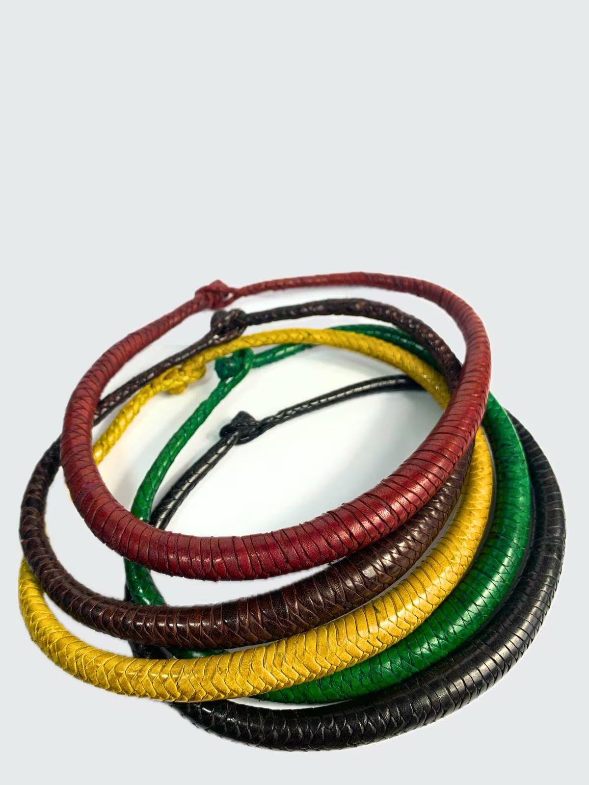 Lot of Guongue Braided Leather Necklaces - Unique Burkinabé Jewelry