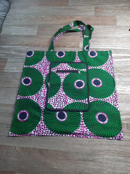 Tote Bag en Wax Pliable avec Fermeture Éclaire