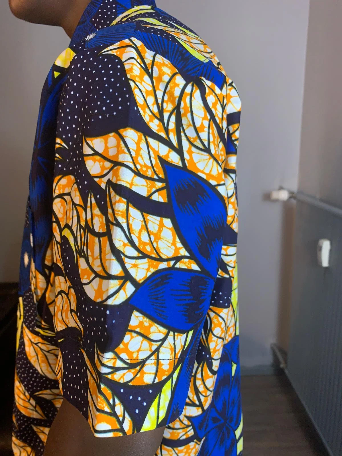 Men's Blue Shirts with Collar, Wax Shirts, Ankara Shirts