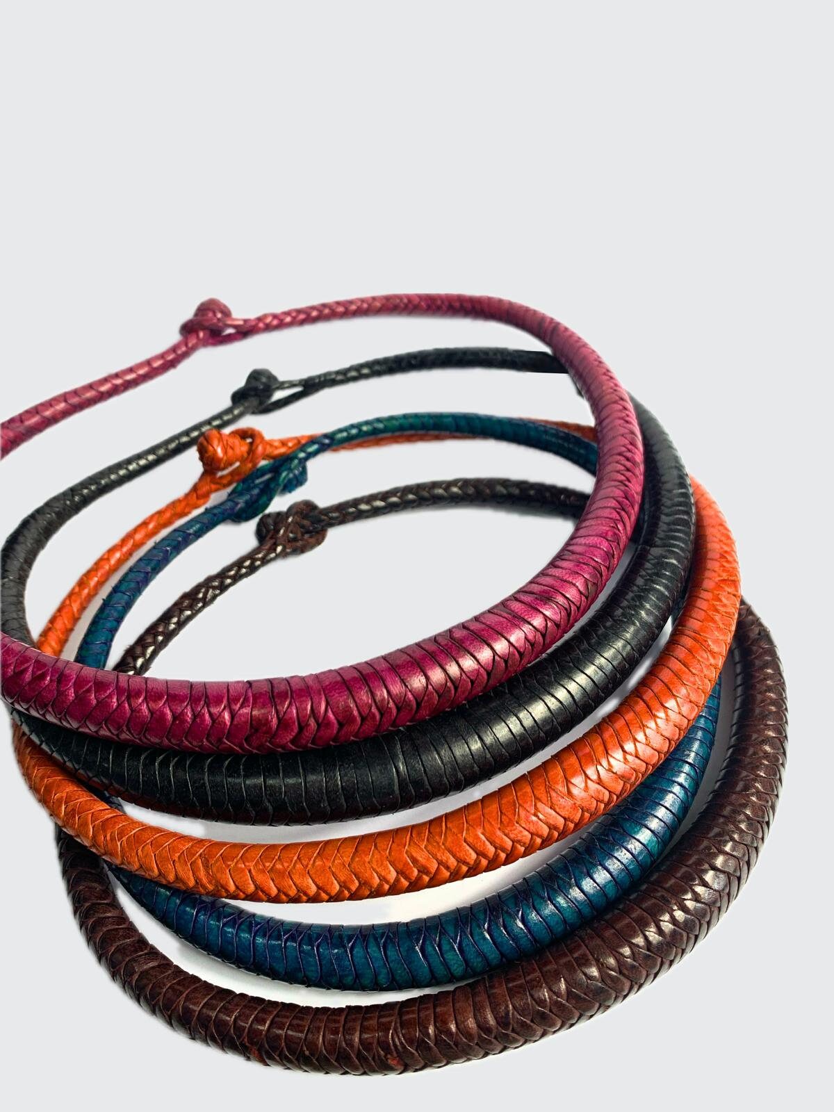 Lot of Guongue Braided Leather Necklaces - Unique Burkinabé Jewelry