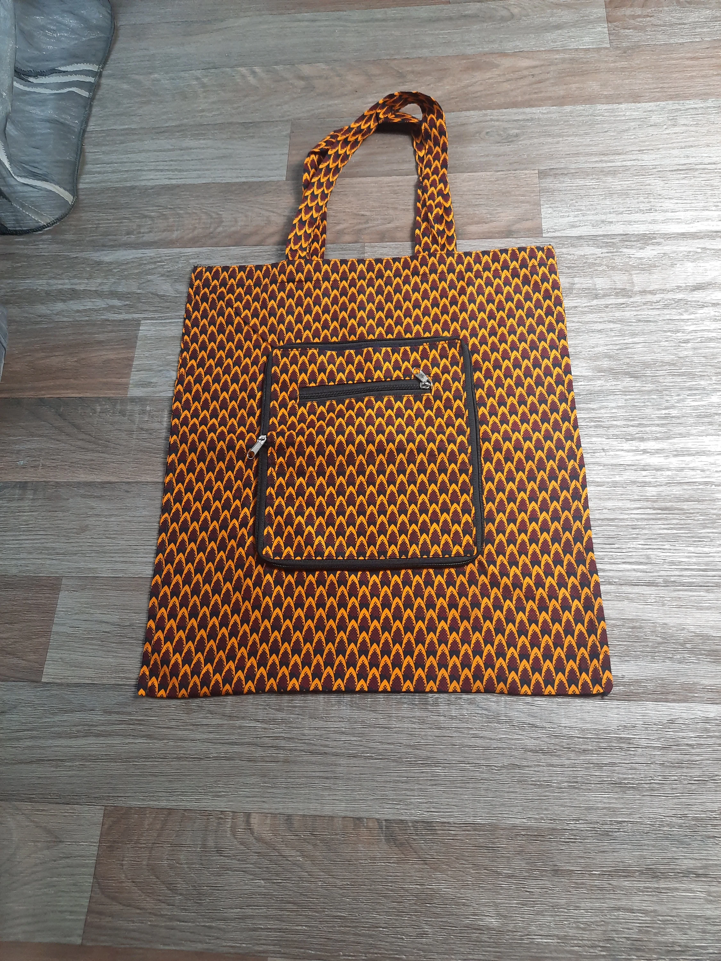 Tote Bag en Wax Pliable avec Fermeture Éclaire