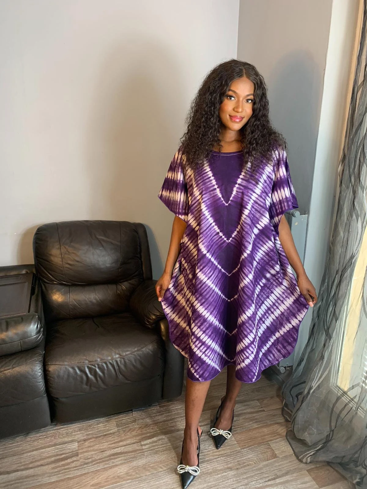 Robe Violette Kampala Adire