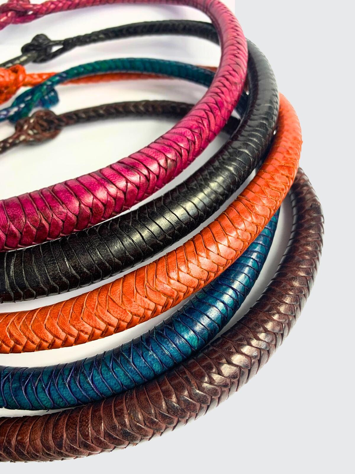 Lot of Guongue Braided Leather Necklaces - Unique Burkinabé Jewelry