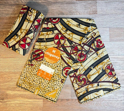 Tissus Wax Africain Ankara 6 yards Wax Chiganvy 100% Coton