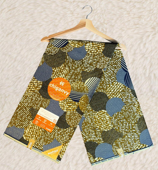 Tissus Wax Africain Ankara 6 yards Wax "Chiganvy" 100% Coton"